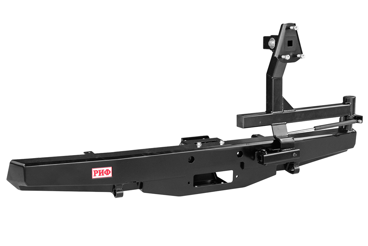 Achterbumper staal met reservewielhouder rechts (RIF) zonder body lift - Achterbumper met wielhouder rechts 3x 452 21230 1 - 452-21235